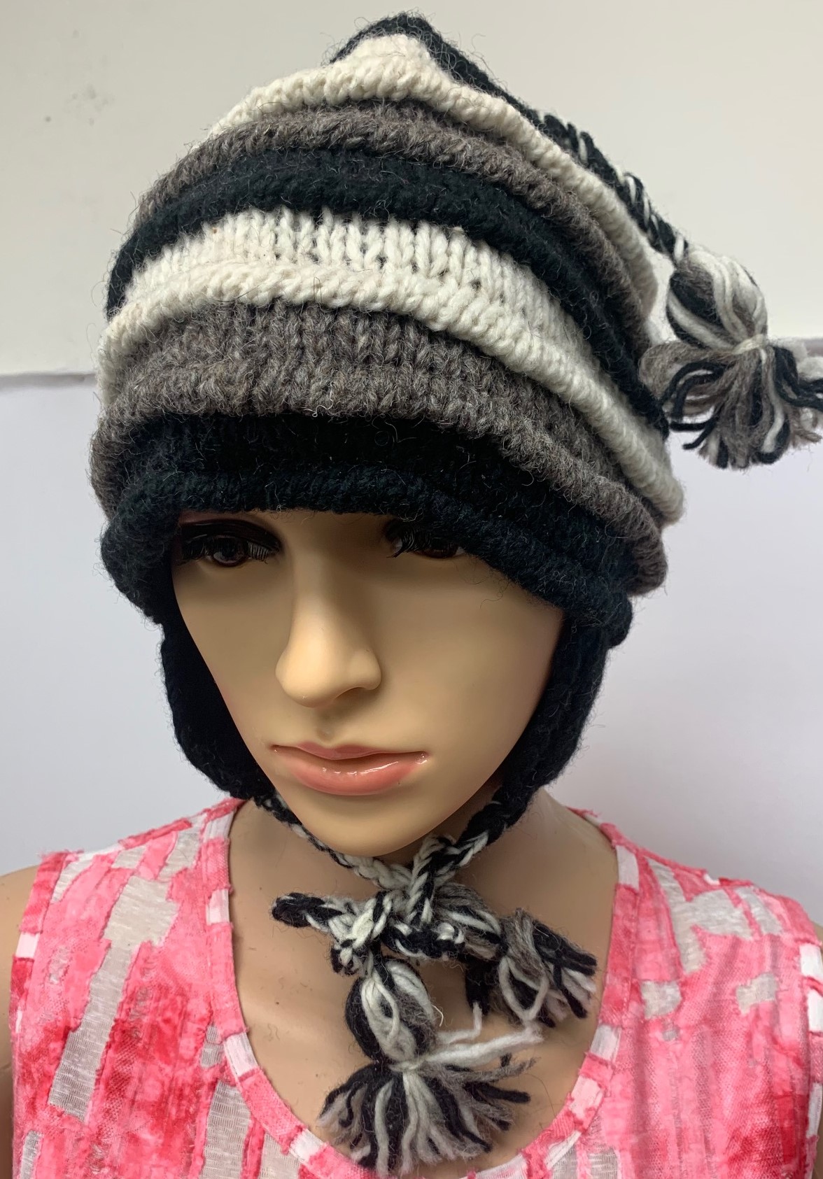 100% Woolen HATS with long Tail Wholesale (KK39) 