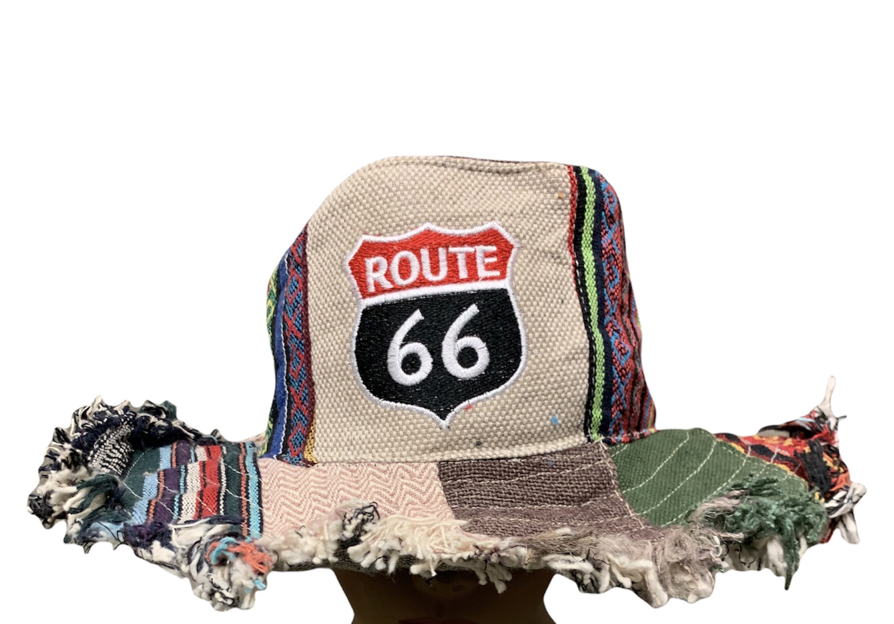 Cotton Hemp Route Patchwork  HAT Wholesale (RT81)