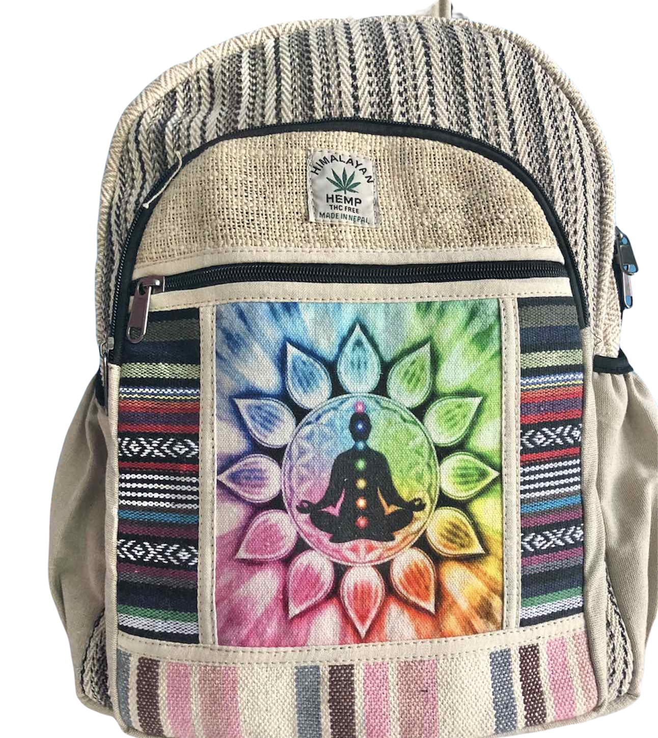 Cotton Hemp Lotus Yoga Meditation Backpack Wholesale (RIB1205)
