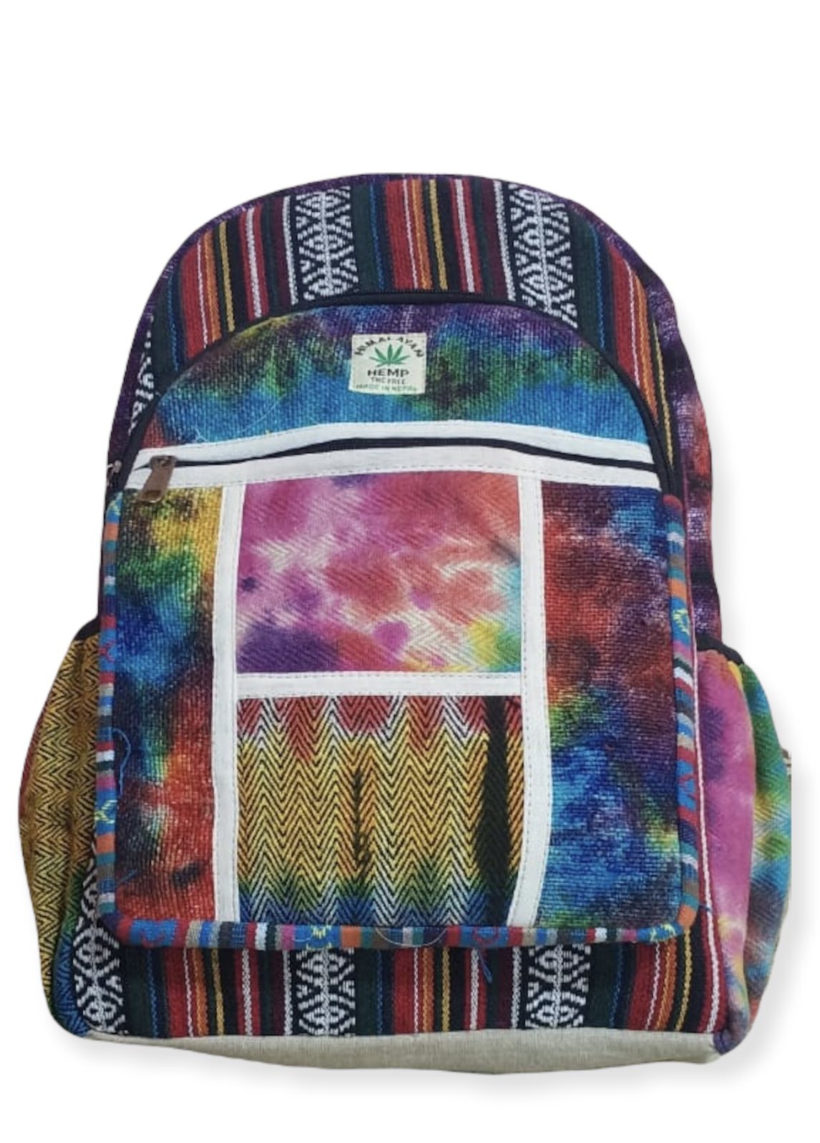Cotton Hemp  TIE Dye Patchwork  Backpack RIB1947