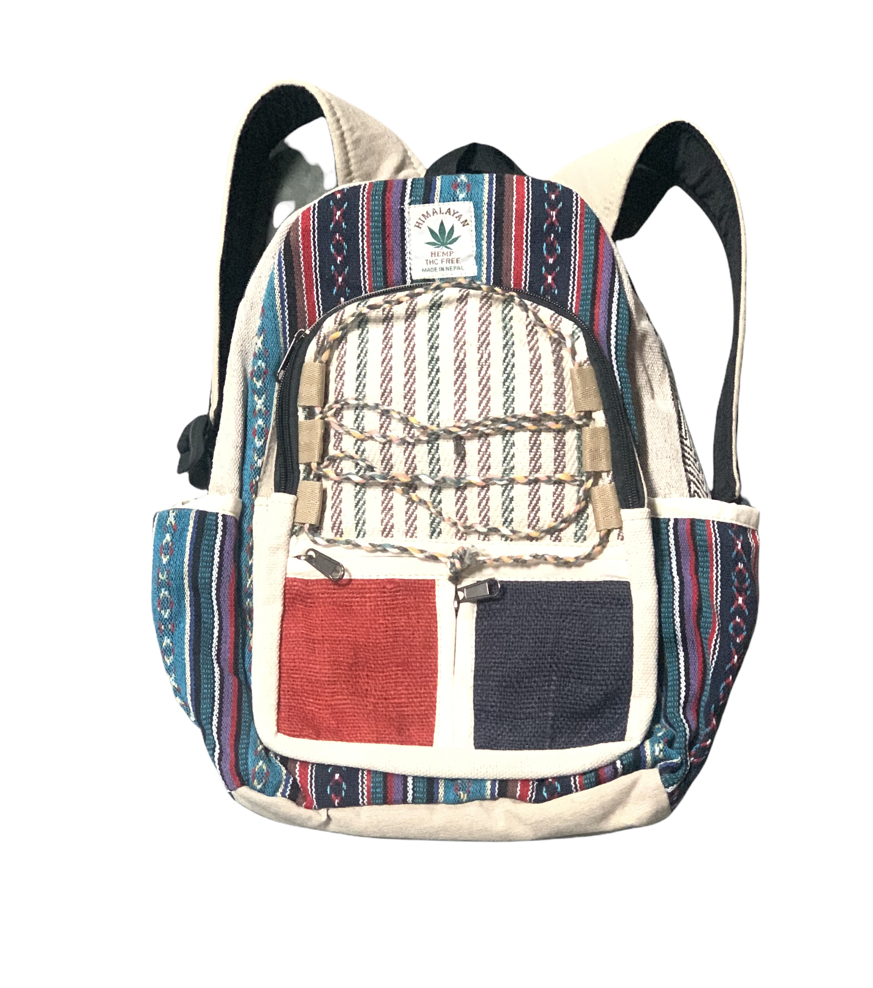 Hemp BACKPACK Red and Blue Pocket (SS1031)