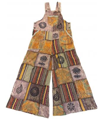 Cotton Multi Color Patchwork Grand Canyon Jumpsuit Overall D1271 