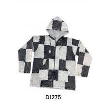 Cotton Black & White Hooded Soft Lining Jacket D1275