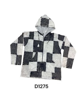 Cotton Black & White Hooded Soft Lining Jacket D1275 