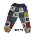 Cotton Multi Color patchwork Star Peace Eye Pant D1379
