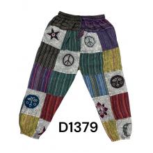 Cotton Multi Color patchwork Star Peace Eye Pant D1379