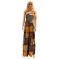 Cotton Multi Patchwork Wide Leg Palazzo Mountain Overall D1418