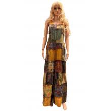 Cotton Multi Patchwork Wide Leg Palazzo Mountain Overall D1418