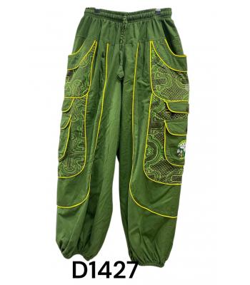 Cotton Harem Embroidery Mushroom Pant D1427 