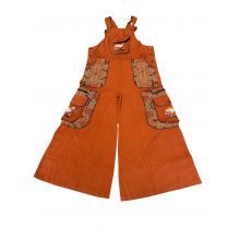 Cotton Jungle Beauty Mushroom Artwork Palazzo Jumpsuit Overall  D1438