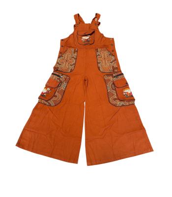 Cotton Jungle Beauty Mushroom Artwork Palazzo Jumpsuit Overall  D1438