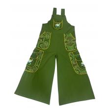 Cotton Jungle Beauty Mushroom Artwork Palazzo Jumpsuit Overall  D1438