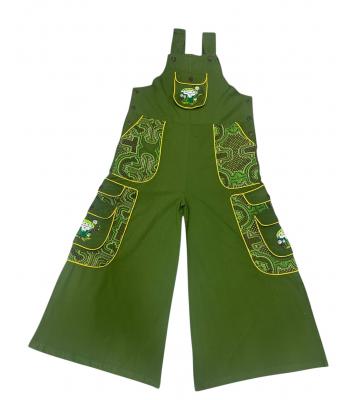 Cotton Jungle Beauty Mushroom Artwork Palazzo Jumpsuit Overall  D1438