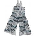 Cotton Grey Multi Razor Patchwork Block Print Festival Jumpsuit Overall D1484 