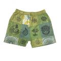 Cotton Multi Green Patchwork Block Print Arizona Short  D1547
