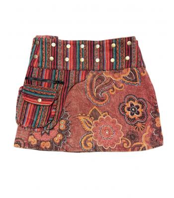 Cotton Waistband Zip Pocket Free Style Mini Skirt HF48 