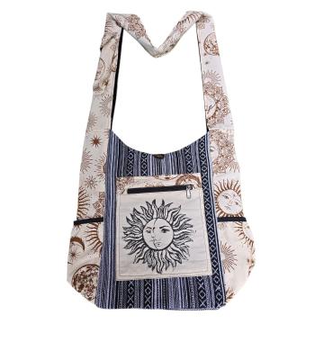 Cotton B/W Patchwork Grey Sun Moon Bag KFC2954