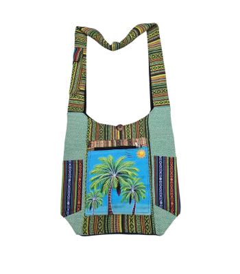 Cotton Multi Patchwork Palm Tree Cali Bag KFC2970 