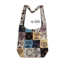 Cotton Multi Patch Block Print Festival Bag KFC2987