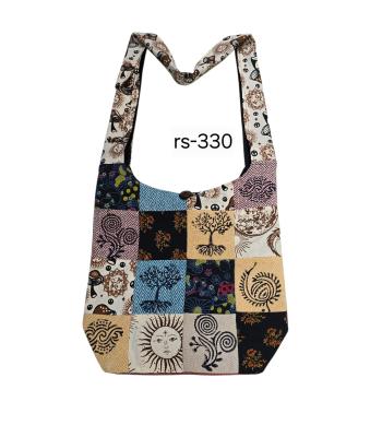 Cotton Multi Patch Block Print Festival Bag KFC2987