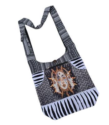 Cotton Black and White Razor Cut Trim Triple Sun Bag KFC1304 