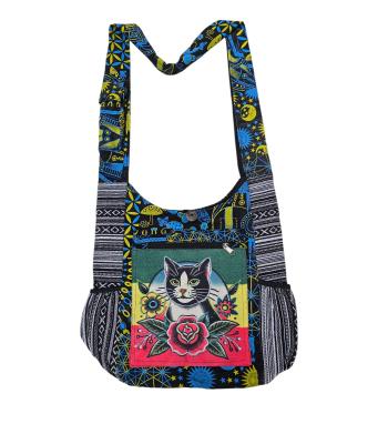 Cotton Patchwork Rose Decorated King Cat Bag KFC3105