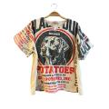 Cotton Vintage Feed Sack Dog  BJ  Potatoes Half Slv Top  KTF26223