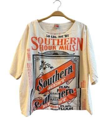 Cotton Vintage Feed Sack Southern Best Round Neck Top  KTF26231