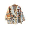Cotton Vintage Feed Sack Butter Mill Blazer Jacket KTF26233
