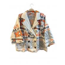 Cotton Vintage Feed Sack Butter Mill Blazer Jacket KTF26233