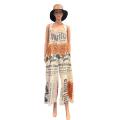Cotton Vintage Feed Sack Sun Flowers Overall Jumpsuit  KTF26245