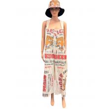 Cotton Vintage Feed Sack Tiger Overall Jumpsuit  KTF26246
