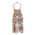 Cotton Vintage Feed Sack Tiger Overall Jumpsuit  KTF26246