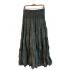 Cotton Outside Stiches Ombre Crochet Waist Sage Long Skirts  KTK26327