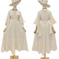 Cotton Comfy Bell Sleeve Long Tie Knot Ombre Dress KTK26300