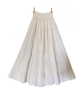 Cotton Comfy Panel Ombre Long Skirt  KTK26307