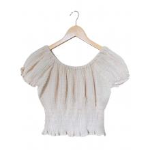Cotton Round Neck Cap Sleeve Crop Top KTK26309