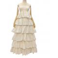 Cotton Smocked Crinkled Ruffle Layers Maxi Dress KTK26311