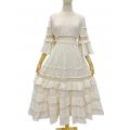Cotton Ombre Lace and Crochet Layers 3/4  White Queen Dress  KTK26320