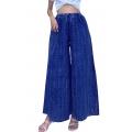 Cotton Stonewash Blue Sea Wide Leg palazzo Pant KTK26322