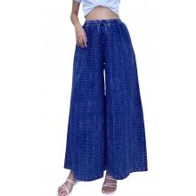 Cotton Stonewash Blue Sea Wide Leg palazzo Pant KTK26322
