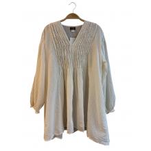 Cotton Boho V neck Bishop Sleeve Flowy Vintage Tunic KTK26329