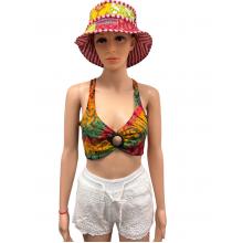Rayon Tie Dye Cross Strap Bra Top KTN205T