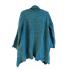 Cotton Crinkle Teal Open Front Short Cardigan KTX2566