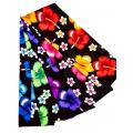 Rayon Black Hibiscus Floral Bach Sarong KTY524