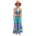 Multi Print Patchwork  gypsy-style tiered  Vintage Palazzo Pant MB37