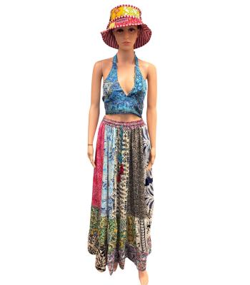 Cotton Multi Patch Long Festival Skirts MB29