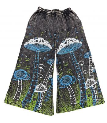 Cotton Both Side Artwork Jungle of Mushroom Palazzo Pant  NC26903 