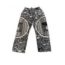 Cotton Multi Print B/White  Box Pocket  Yoga Trouser NC67