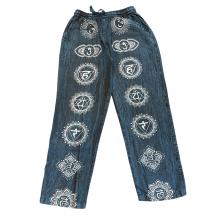 Cotton Sky Blue Seven Chakra Yoga Pant  NC62